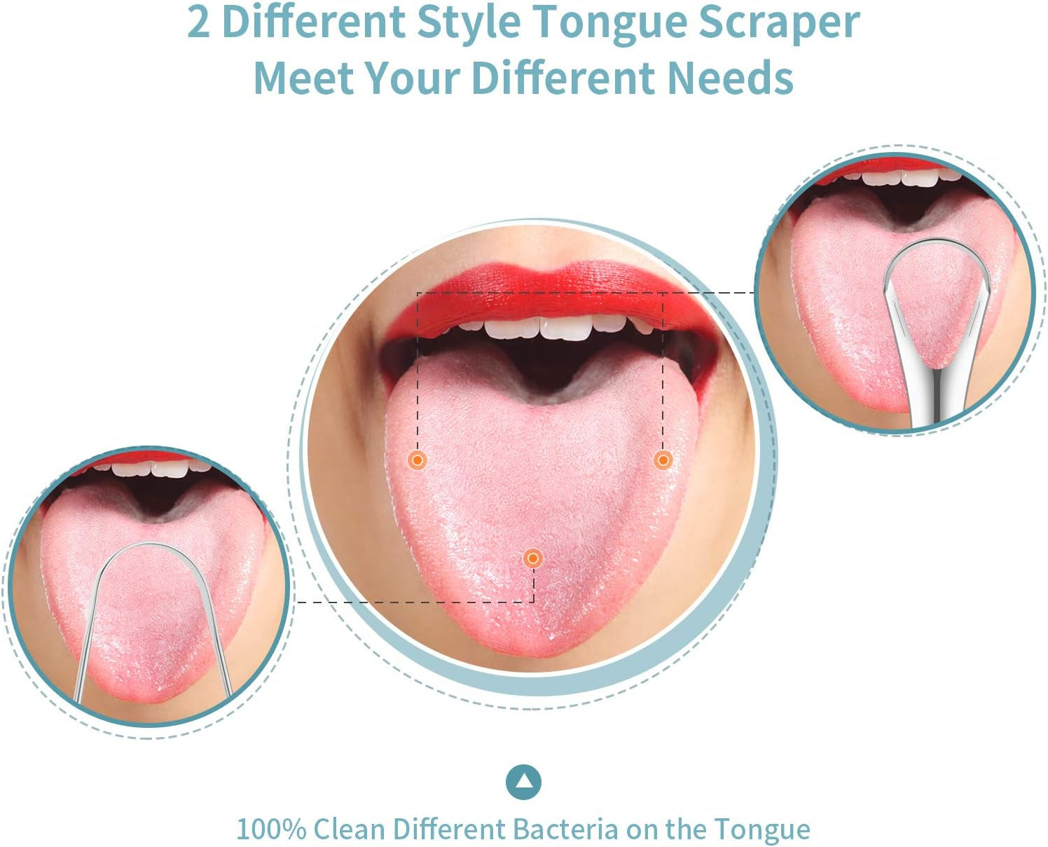 4 Pieces Tongue Scrapers, Reduce Bad Breath Cleaning Tongue Brushes Stainless Steel Oral Tongue Brushes Beauty Tools