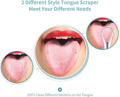 4 Pieces Tongue Scrapers, Reduce Bad Breath Cleaning Tongue Brushes Stainless Steel Oral Tongue Brushes Beauty Tools