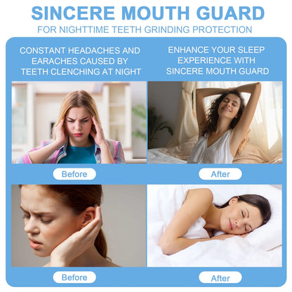 Mouth Guard for Grinding Teeth at Night, Moldable Dental Guard for Sleeping, Nighttime Protection for Teeth 4 Pack