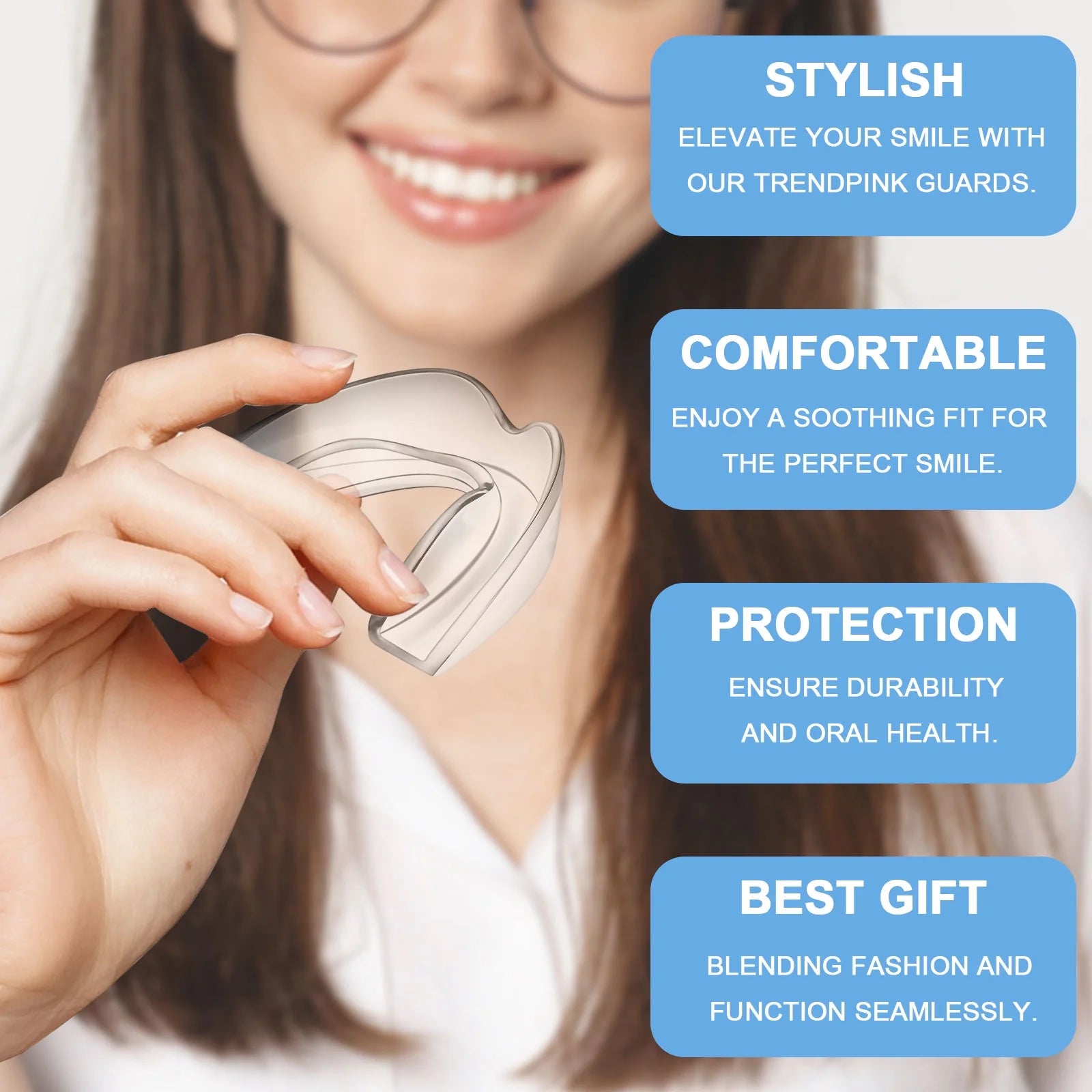 Mouth Guard for Grinding Teeth at Night, Moldable Dental Guard for Sleeping, Nighttime Protection for Teeth 4 Pack