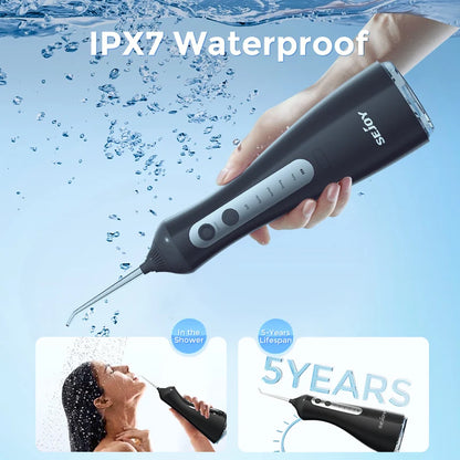 Electric Oral Irrigator Water Dental Flosser Pick for Teeth Cordless 350ML Water Tank,6 Cleaning Modes, IPX7 for Home