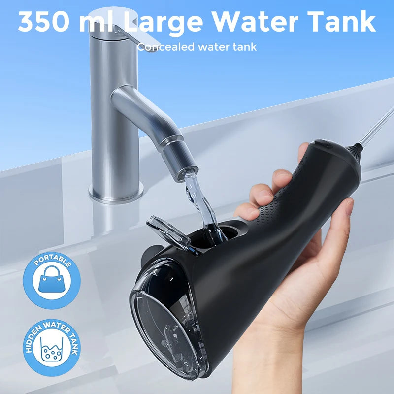 Electric Oral Irrigator Water Dental Flosser Pick for Teeth Cordless 350ML Water Tank,6 Cleaning Modes, IPX7 for Home