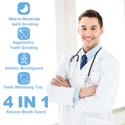 Mouth Guard for Grinding Teeth at Night, Moldable Dental Guard for Sleeping, Nighttime Protection for Teeth 4 Pack