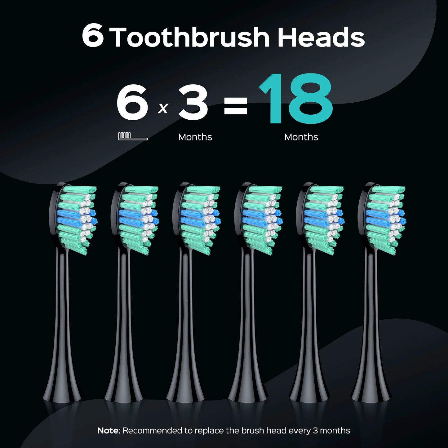 CX40 Electric Toothbrush for Adults and Teen,Wireless Rechargeable Tooth Brush,Youth with Portable Travel Case,5 Modes 47000 Power Toothbrushes 6 Brush Heads ,70Day Battery Life Black