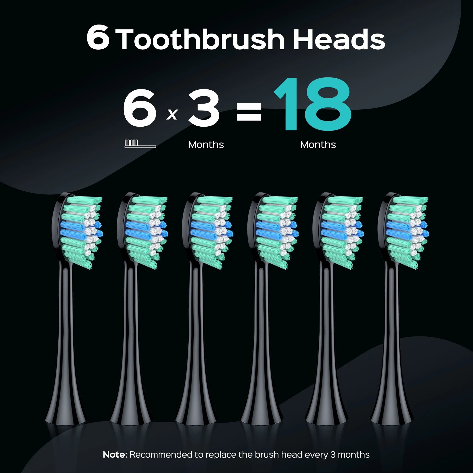 CX40 Electric Toothbrush for Adults and Teen,Wireless Rechargeable Tooth Brush,Youth with Portable Travel Case,5 Modes 47000 Power Toothbrushes 6 Brush Heads ,70Day Battery Life Black